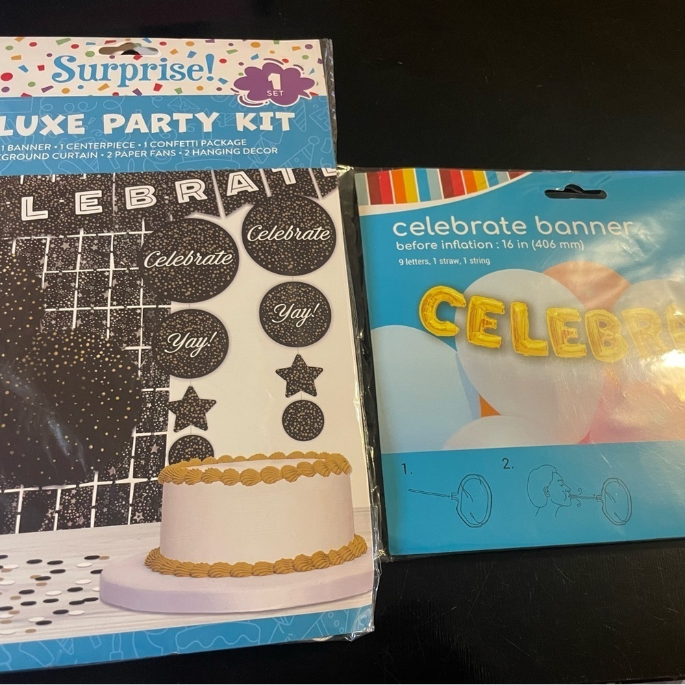 Deluxe Party Kit with Black and Gold Accents - Picture 1 of 3
